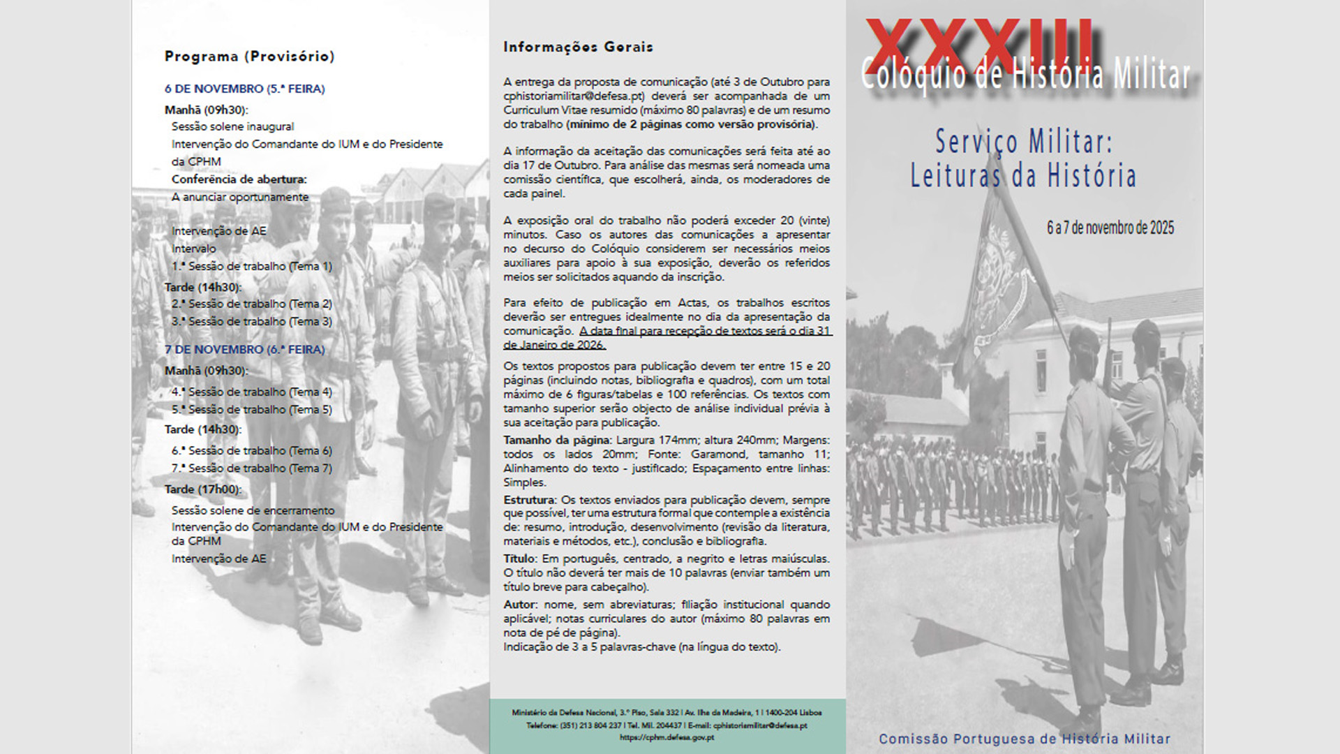 XXXIII Colóquio de História Militar - Serviço Militar : Leituras da História